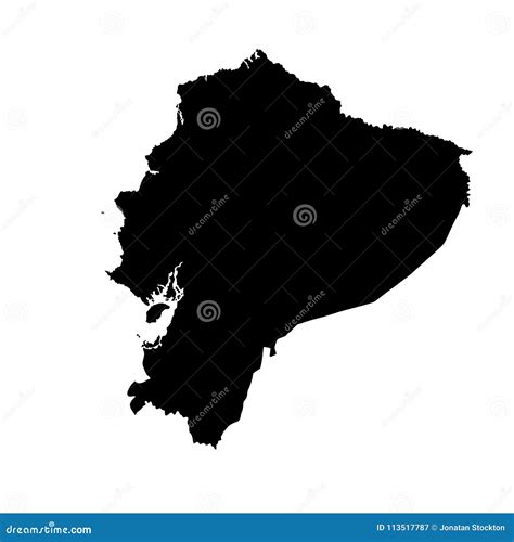 Silueta Del Mapa De Ecuador Stock De Ilustración Ilustración De