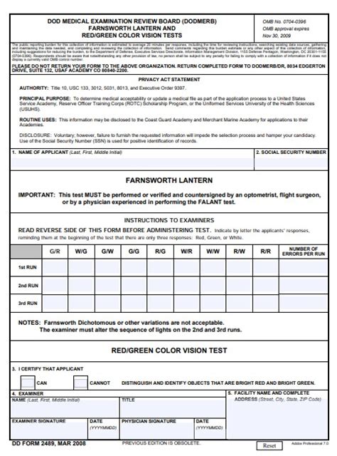 Download Fillable Dd Form 2489