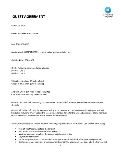 A Short Stay Rental Agreement Is Shown In This Document It Shows The Intent For An Apartment