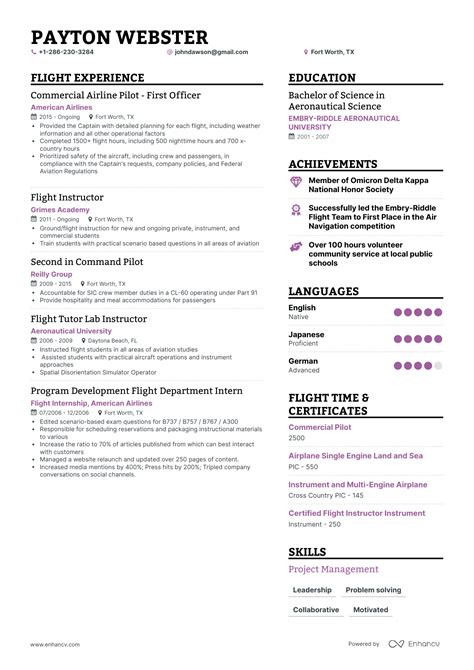 Pilot Resume Ultimate Writing Guide To Land A Job Edition