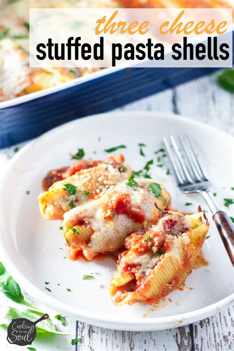 Three Cheese Stuffed Shells Recipe Cooking For My Soul