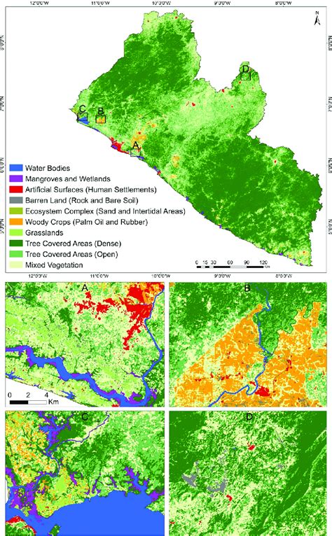 Random Forest Model Predicted Land Cover Map For Liberia 2015 A D