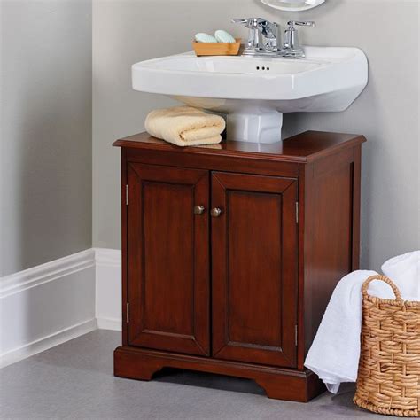 Here install bathroom pedestal sink, thought pedestal sink might help think can give some installation tips holly dear replacing your old bathroom cabinet retro make significant difference appearance. Weatherby Bathroom Pedestal Sink Storage Cabinet ...