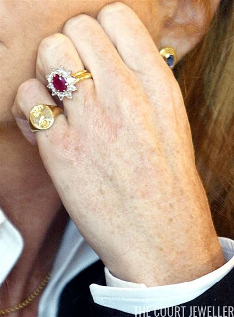 the duchess of york sarah ferguson wearing her ruby engagement ring welsh gold wedding