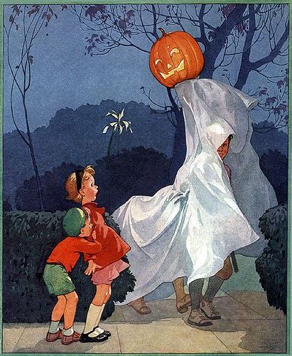 A Nostalgic Halloween Vintage Illustration Jol Ghost