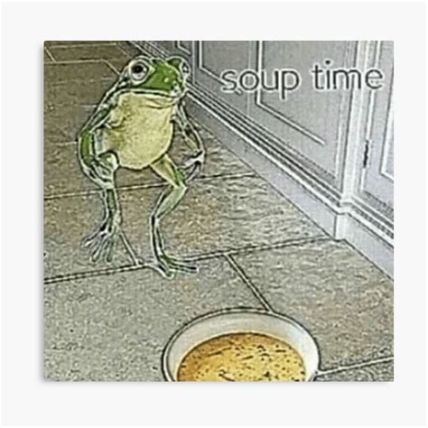 Soup Time Frog Meme Metal Print By Sp00kem Redbubble