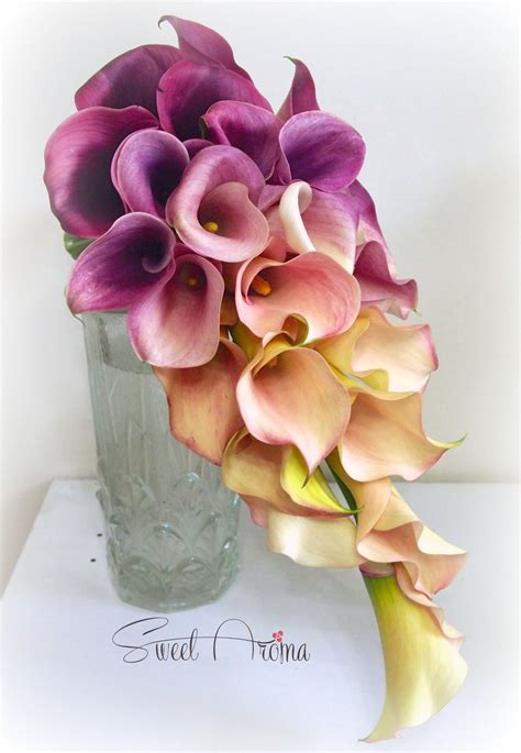 Cascading Calla Lily Bouquet With Images Lily Bouquet Wedding