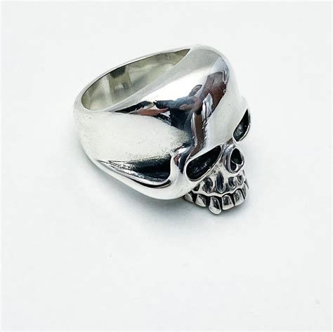 Heavy Solid 925 Sterling Silver Skull Ring Mens Huge Ring Etsy Singapore