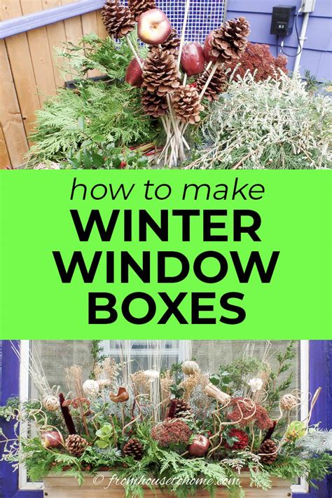 Diy Winter Window Boxes With Evergreens And Dried Flowers