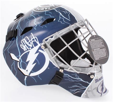 Andrei vasilevskiy's new mask changes colors. Andrei Vasilevskiy Signed Lightning Full-Size Hockey Mask ...
