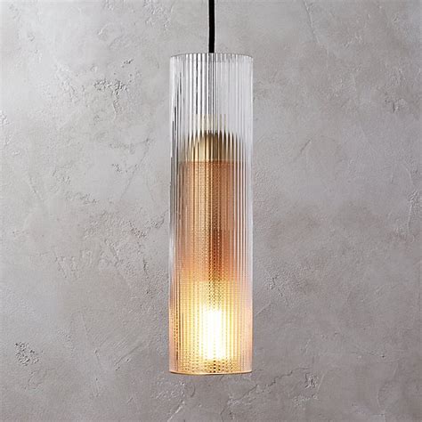 Cb2 Striae Ribbed Glass Pendant Light Reviews 129 4 Dia Contemporary Art Deco