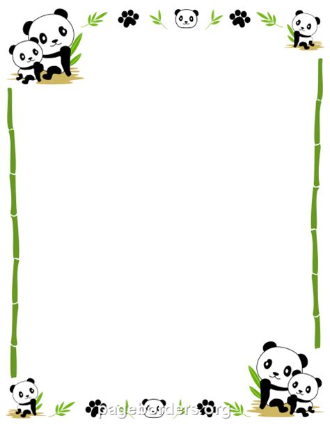 Panda Border Clip Art Page Border And Vector Graphics