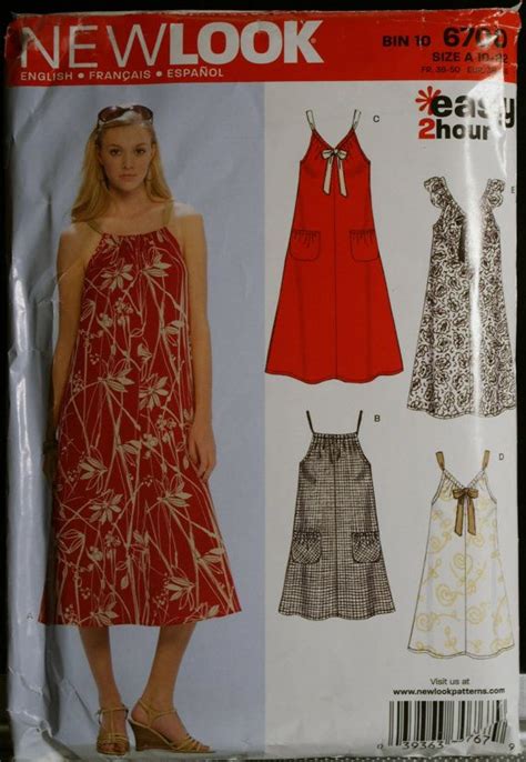 New Look 6700 Misses Easy Sundress Sewing Pattern Sz 10 To 22 Sundress Sewing Patterns