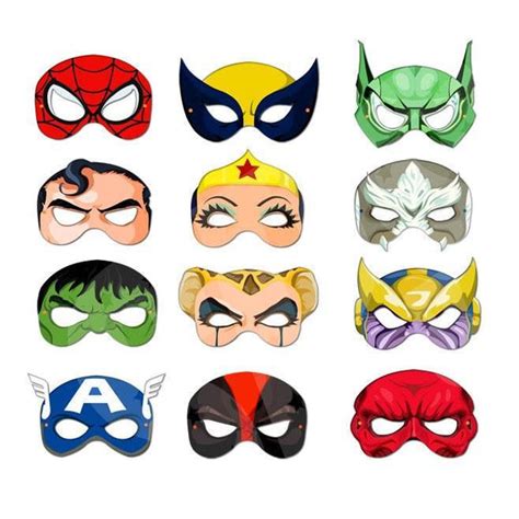 Buy Diy Printable Masks Super Heroes And Villains Collection 1 At