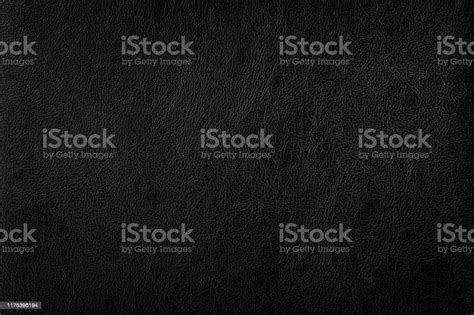 Dark Black Leather Sofa Surface Texture Background Stock Photo
