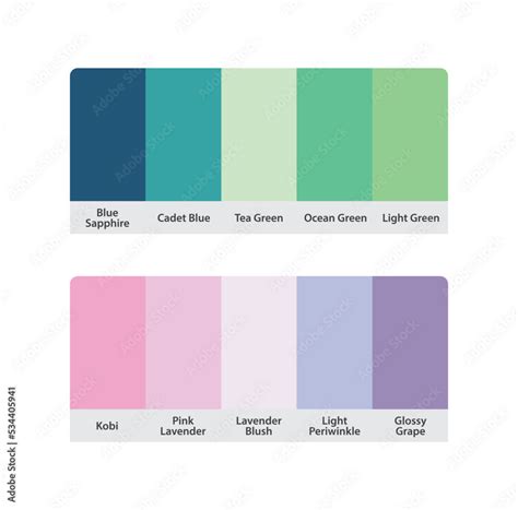 Matching Pastel Color Palette Guide Catalog Collection RGB HEX Codes With Color Names Suitable