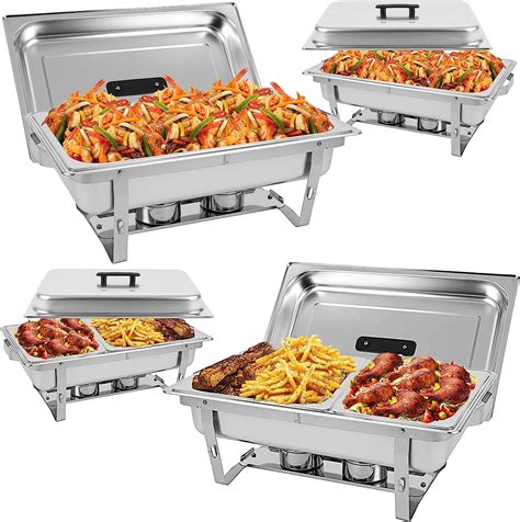 Horestkit 8 Qt Chafing Dish Buffet Set Foldable Stainless Steel Buffet