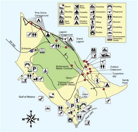 Map Of St Andrews State Park Florida State Parks State Park Camping