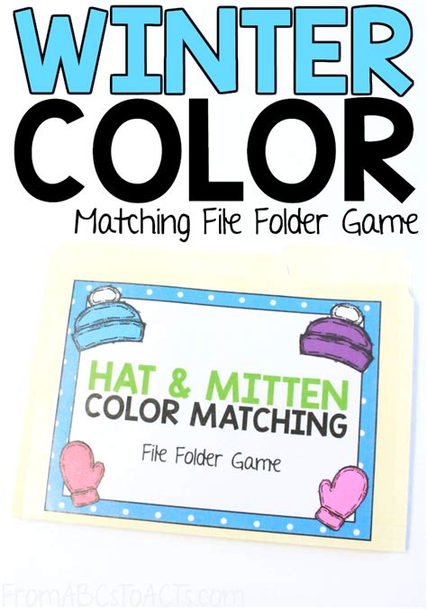 Winter Color Matching File Folder Game From Abcs To Acts