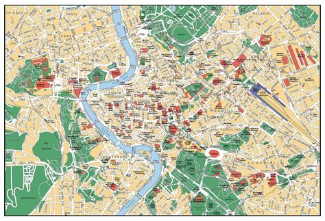 Mapa Turístico Detallada De La Ciudad De Roma Roma Italia Europa