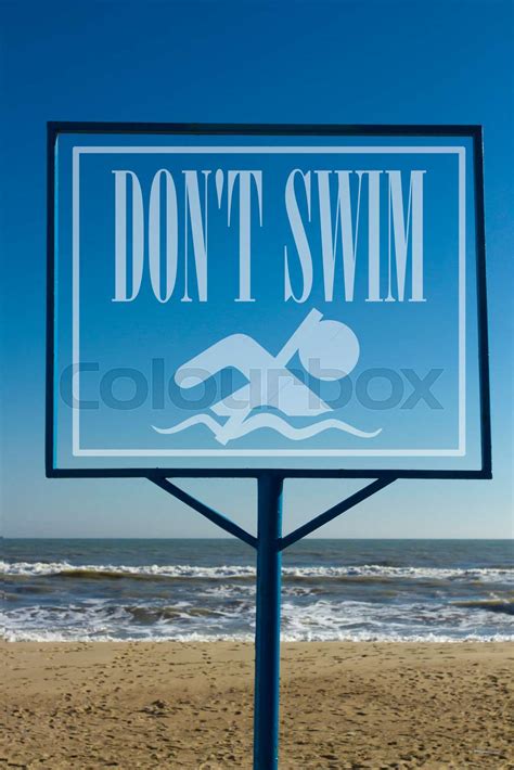 Warning Do Not Swim Stock Image Colourbox