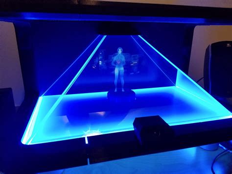 View Of A Hologram Inside The Holographic Pyramid Download