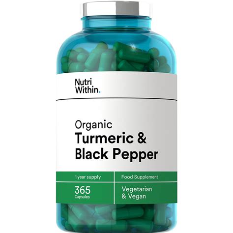 Buy Nutri Within Organic Turmeric Black Pepper 365 Capsules