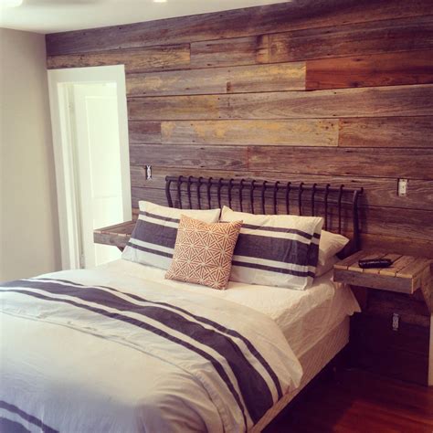 Reclaimed Barn Wood Feature Wall Master Bedroom Wall Decor Master