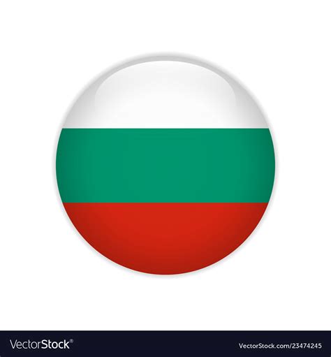 Bulgaria Flag On Button Royalty Free Vector Image
