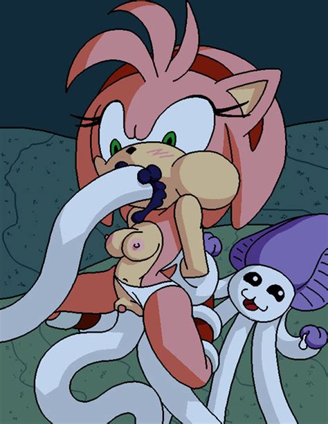 Rule 34 2014 Amy Rose Animated Anthro Areola Arms Behind Back Big