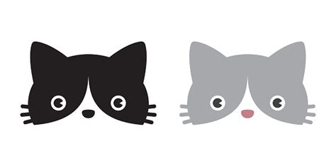 Cat Vector Head Icon Logo Kitten Calico Cartoon Character Illustration