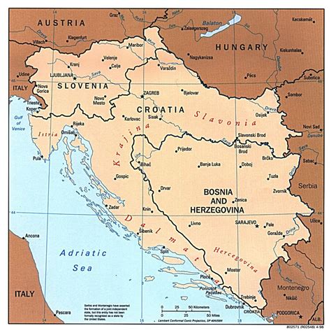 Large Political Map Of Western Balkans With Major Cities 1997