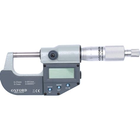 Oxford Electronic Digital Outside Micrometer 0 25mm0 1 3315010k