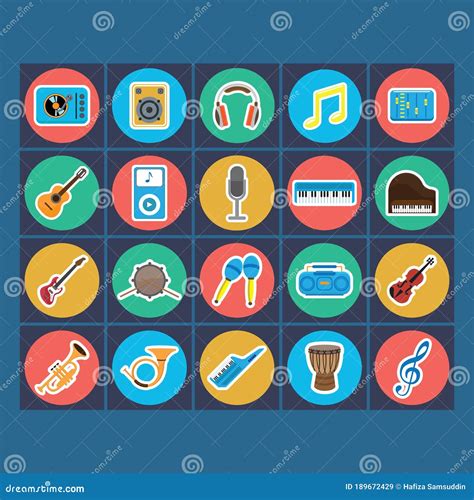 Collection Of Music Icon Vector Illustration Decorative Design Stock