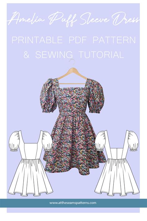 At The Seams Patterns Sewing Tutorial Amelia Puff Sleeve Dress