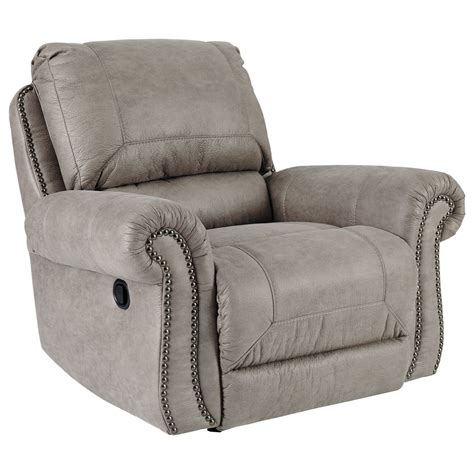 Signature Design By Ashley Olsberg Rocker Recliner With Nailhead Trim Royal Furniture Recliners