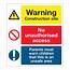 Warning Construction Site / No Unauthorised Access Sign  BCS Group