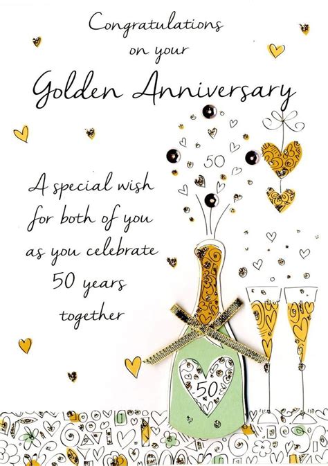 50th Golden Anniversary Greeting Card Second Nature Just To Say Cards