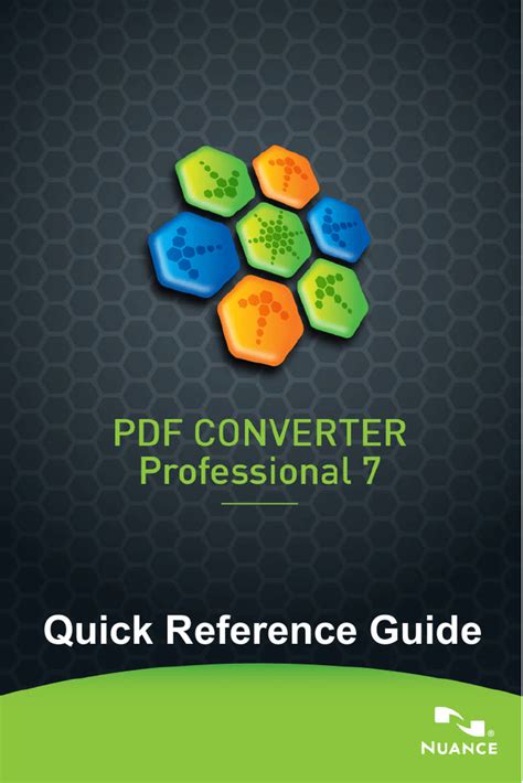 Nuance Pdf Converter 70 Professional Quick Reference Guide Manualzz