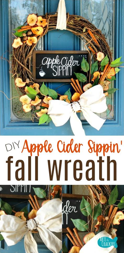 Diy Apple Cider Sippin Fall Wreath Tutorial For Autumn Decorating
