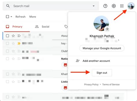 Steps To Sign Out Of One Gmail Account From Desktop Android