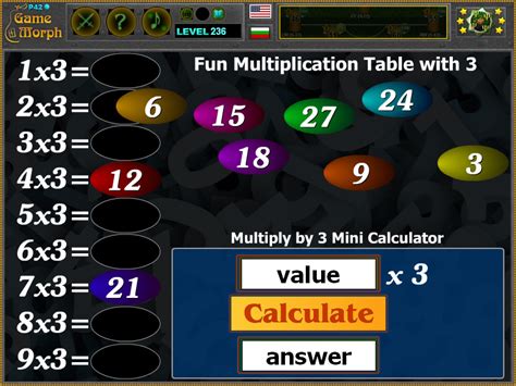 Multiplication Table 3 Times Cool Math Game