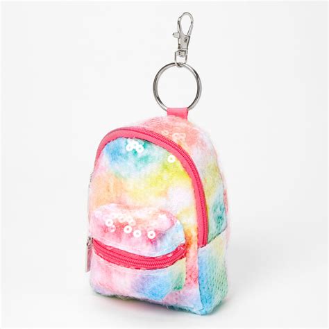 Tie Dye Sequin Mini Backpack Keychain Claires Us
