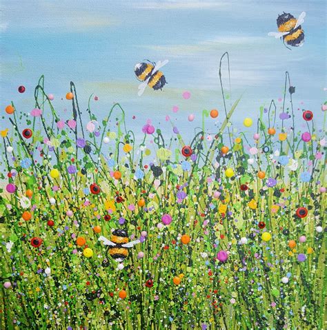 Bee Wild Bee Free Lucy Moore Arts Acrylic Painting Canvas Bee