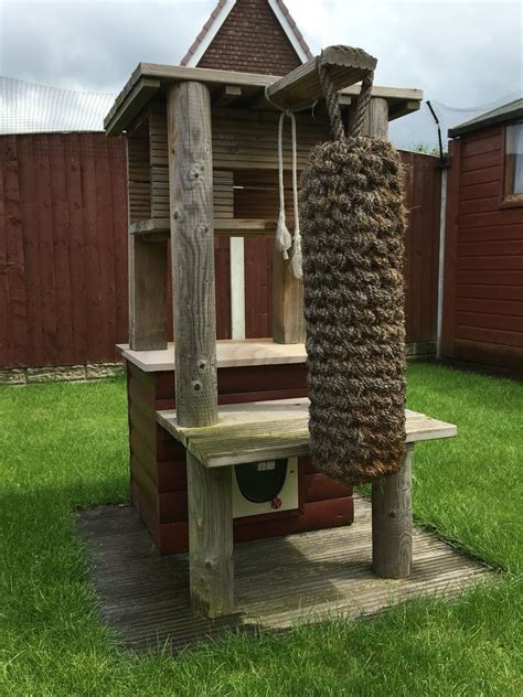 Cat Play Tower Out Door Home Made Diy Cat Tower Den For My Bengal