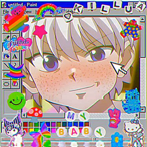 Killua Hunter X Hunter Anime Y2k Indie Kidcore Rainbowcore Aesthetic