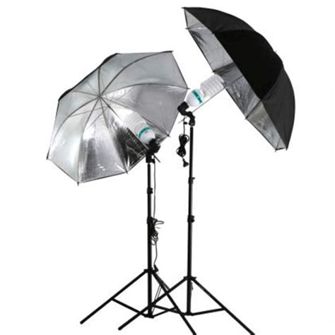 特別価格2 pack photography umbrella lighting kit 43inch black ＆ silver reflector umbrella for