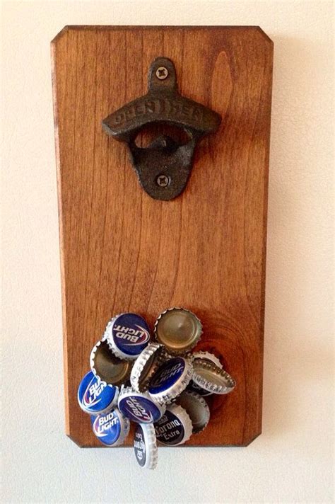A bottle opener with a magnetic cap catcher is an easy diy project and makes for a. Ultra-Magnetic Wall Mount Bottle Opener | Wall mounted bottle opener, Diy bottle opener, Etsy