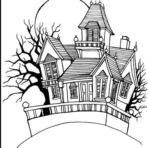 Simple Haunted House Coloring Pages Printable Free Printable Coloring