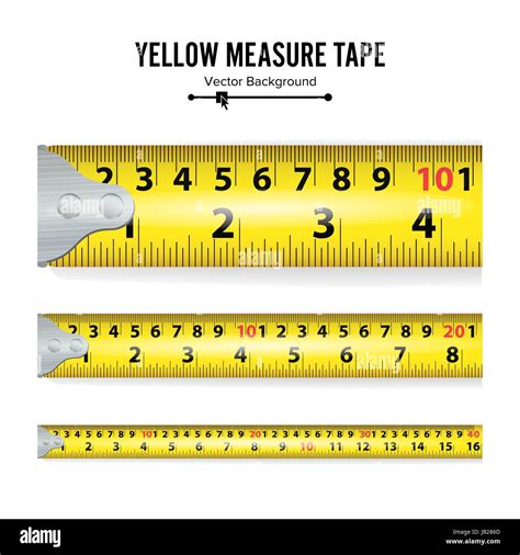 Yellow Measure Tape Vector Centimeter And Inch Measure Tool Equipment